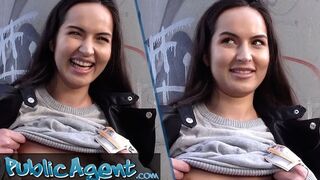 Cute Russian college student talked into fucking outside