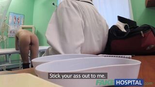 Dirty doctor fucks female thief and creampies her pussy